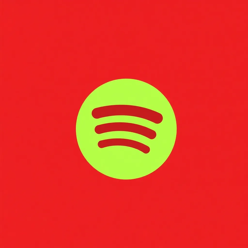 Yellow spotify on a red background